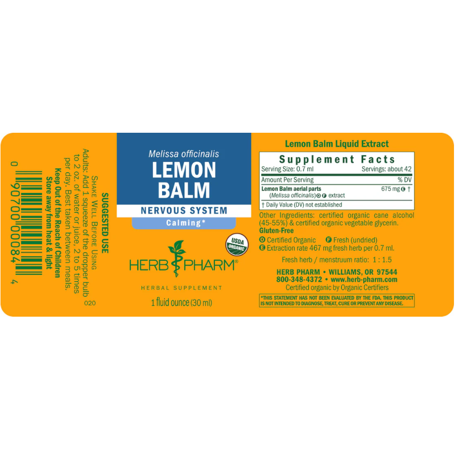 Lemon Balm Extract 4 oz