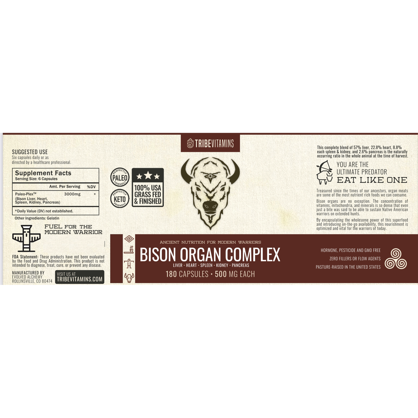 100% Grass-Fed Bison Organ Complex