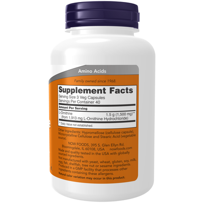 L-Ornithine 500 mg Veg Capsules