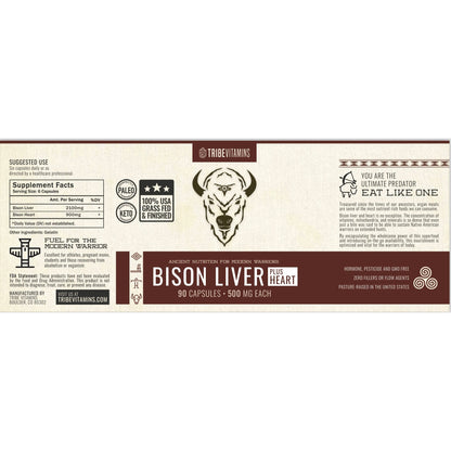 100% Grass-Fed Bison Liver (with Heart Added)