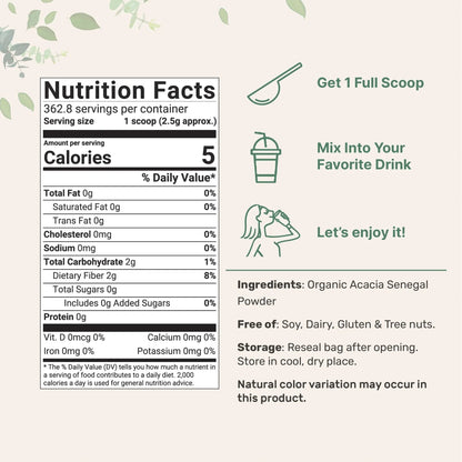 Organic Acacia Senegal Fiber Powder