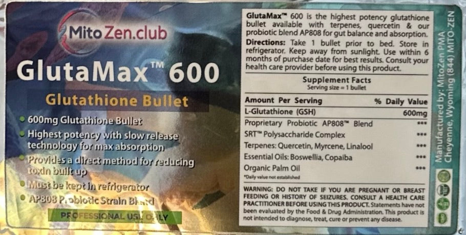 GlutaMax Bullet+- Glutathione 600mg  The Detox Dudes