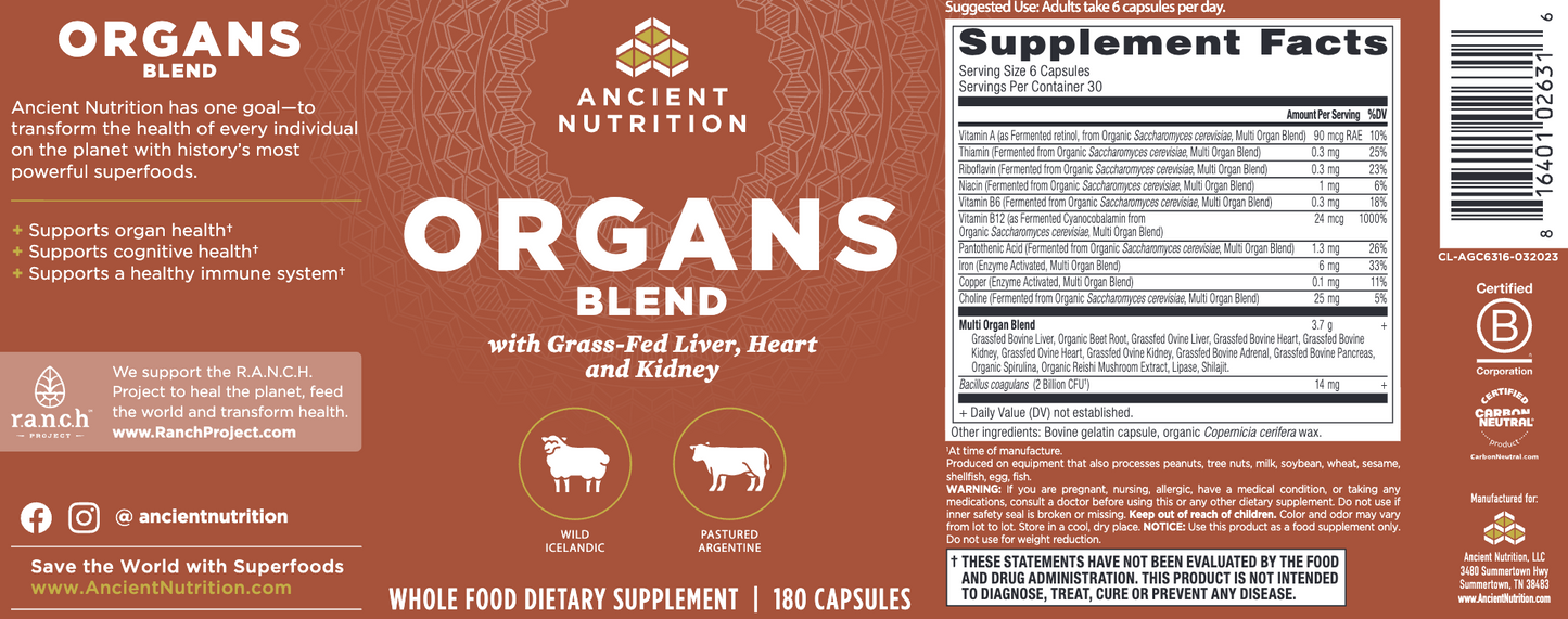 Organs Blend - Ancient Nutrition