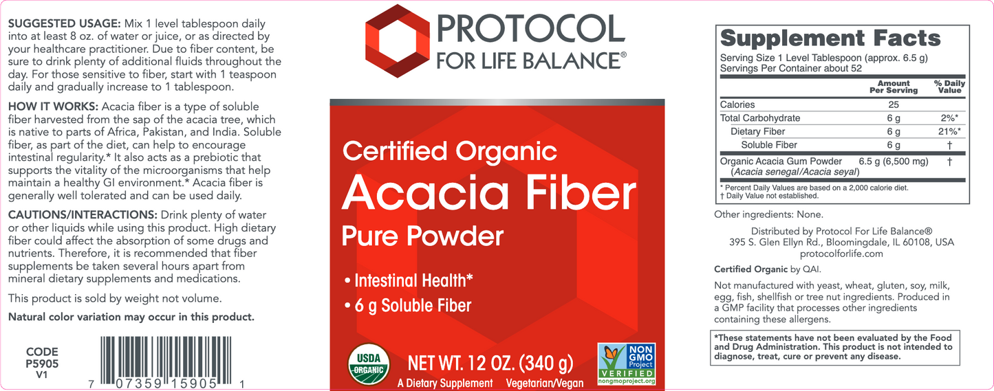 Acacia Fiber Powder Organic 12 oz